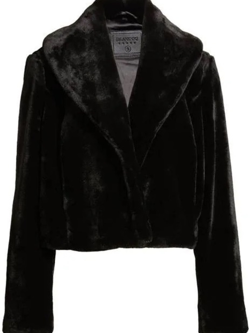 Blank NYC Black Faux Fur Cropped Teddy Jacket